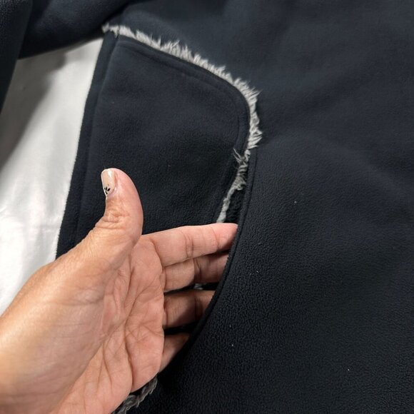 Under Armour Fleece Coat Mens Hoodie Full Zip Heavy Jacket Pockets Black - Picture 3 of 16